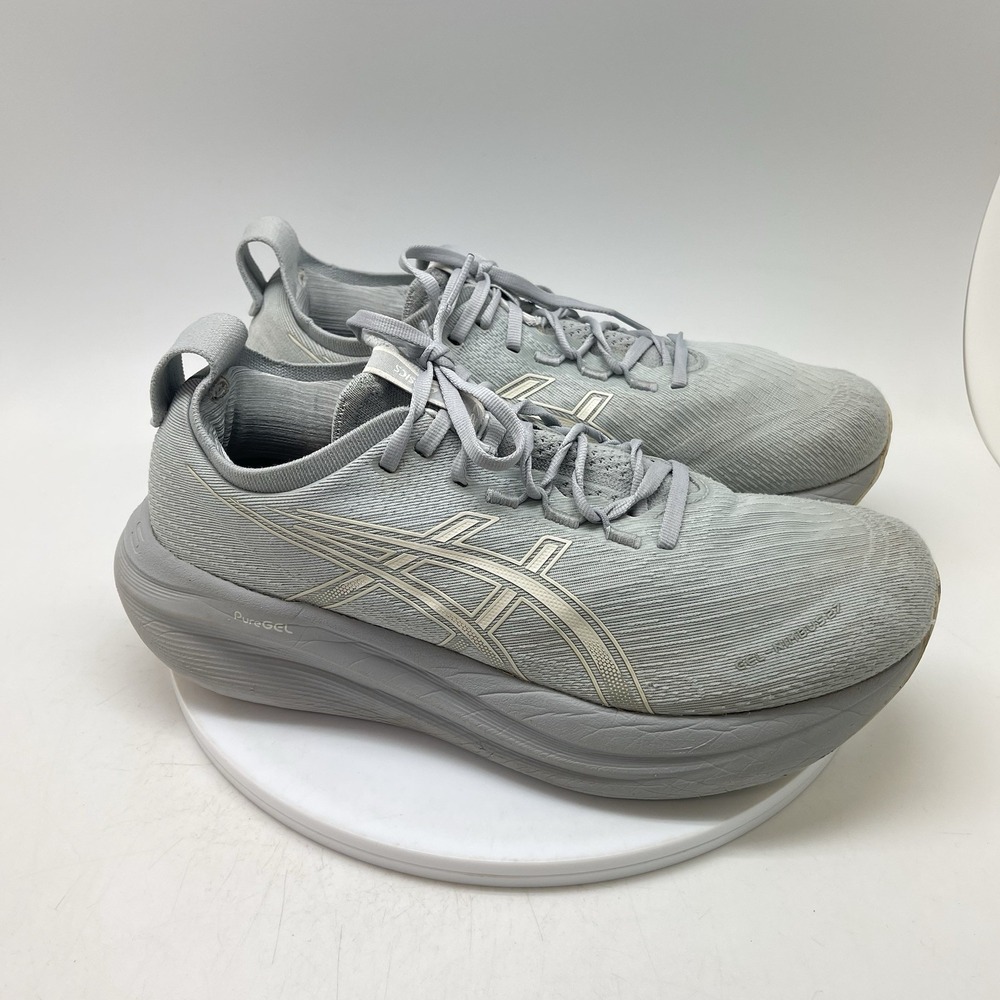 Asics Sneakers Womens 10.5 Gel Nimbus 27 1012B753 Gray Running Athletic Shoes